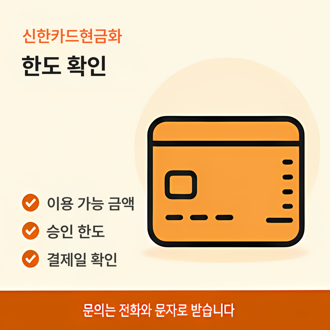 다음머니 신한카드현금화 한도 확인 안내
